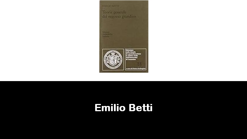 libri di Emilio Betti