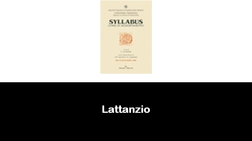 libri di Lattanzio